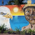 Painting Boy and Eagle Mural in Cancun