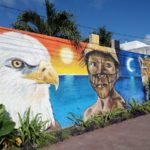 Painting Boy and Eagle Mural in Cancun